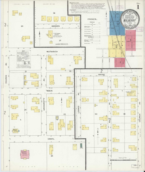 Mulberry Florida 1909 - Fire Insurance Index - Old Map Reprint