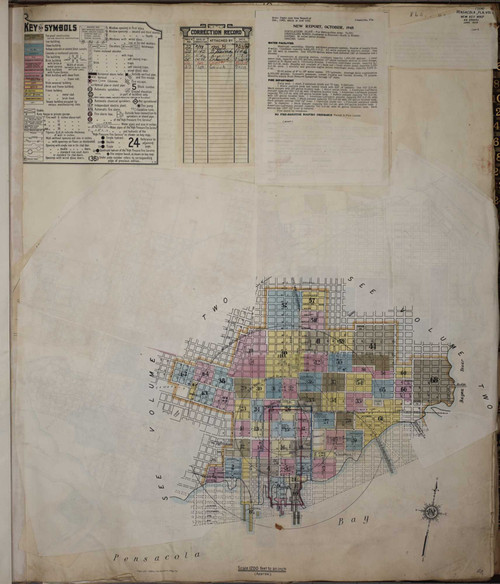 Pensacola Florida 1951 V1 - Fire Insurance Index - Old Map Reprint