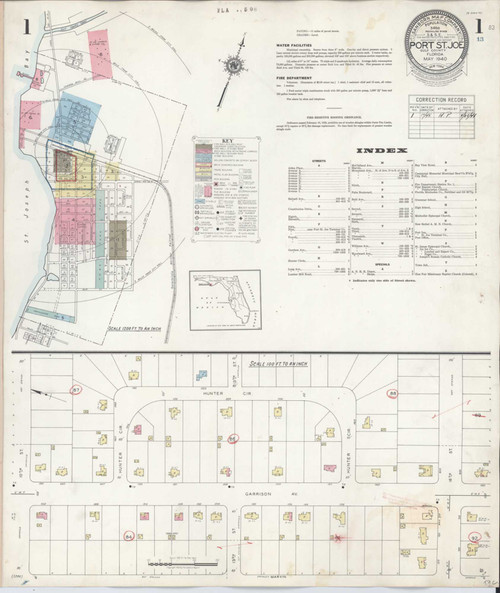 Port Saint Joe Florida 1945 - Fire Insurance Index - Old Map Reprint