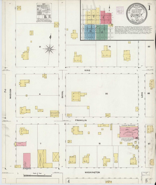 Quincy Florida 1907 - Fire Insurance Index - Old Map Reprint