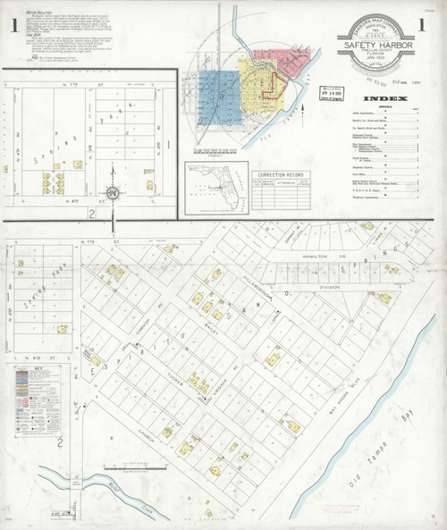 Safety Harbor Florida 1933 - Fire Insurance Index - Old Map Reprint