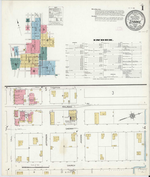 Starke Florida 1912 - Fire Insurance Index - Old Map Reprint