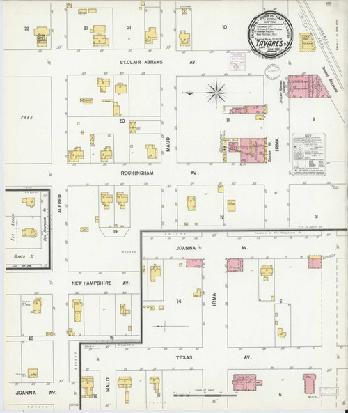 Tavares Florida 1901 - Fire Insurance Index - Old Map Reprint