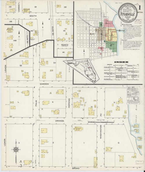 Titusville Florida 1915 - Fire Insurance Index - Old Map Reprint
