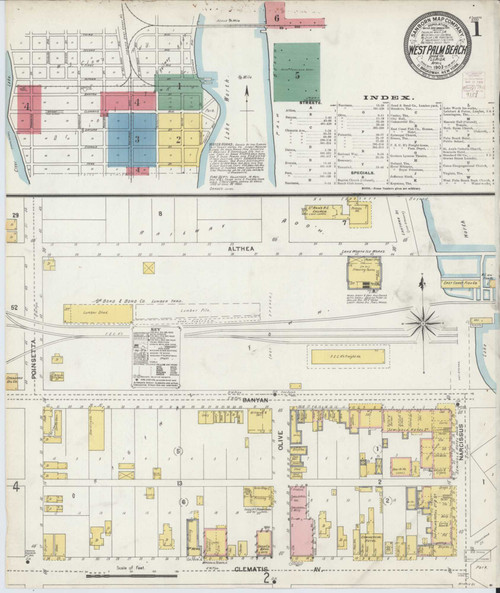 West Palm Beach Florida 1903 - Fire Insurance Index - Old Map Reprint