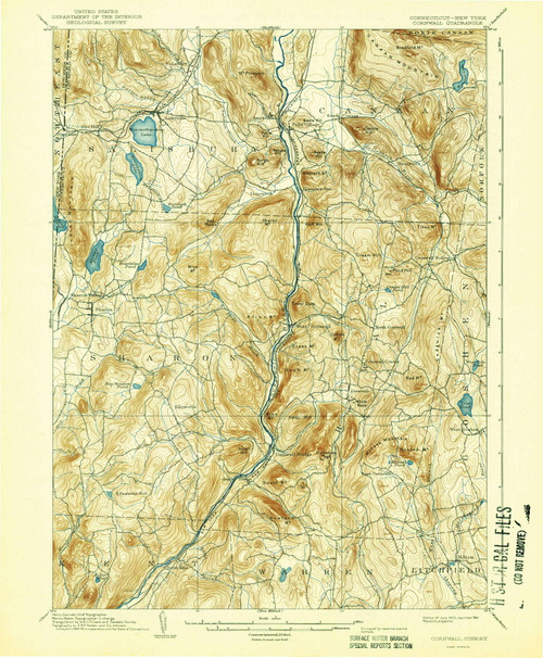 Cornwall, CT 1903 (1941) USGS Old Topo Map Reprint 15x15 CT Quad 330998