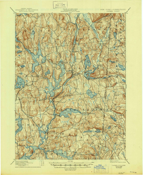 Carmel, NY 1928 (1945) USGS Old Topo Map Reprint 15x15 NY Quad 122814