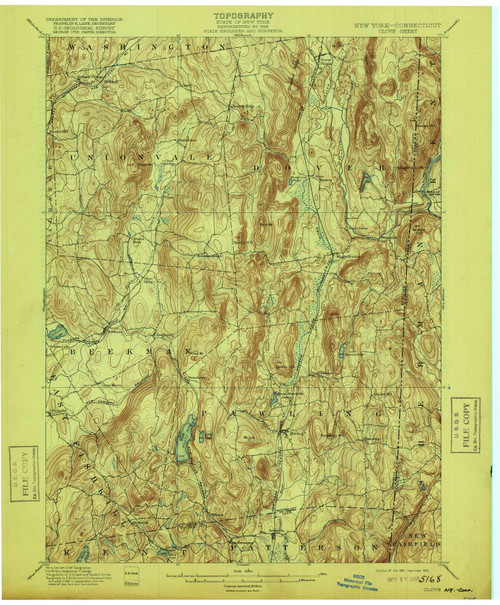 Clove, NY 1901 (1916) USGS Old Topo Map Reprint 15x15 NY Quad 140519