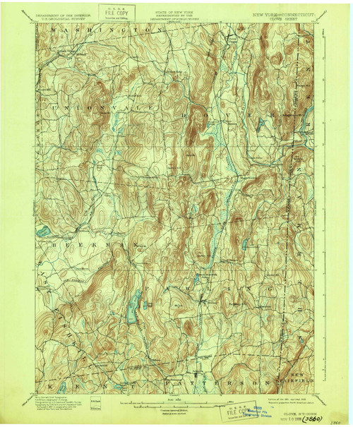 Clove, NY 1901 (1928) USGS Old Topo Map Reprint 15x15 NY Quad 140522