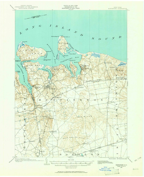 Northport, NY 1901 (1962) USGS Old Topo Map Reprint 15x15 NY Quad 128788