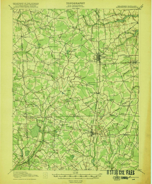 Harrington, Delaware 1918 (1918) USGS Old Topo Map Reprint 15x15 DE Quad 255757