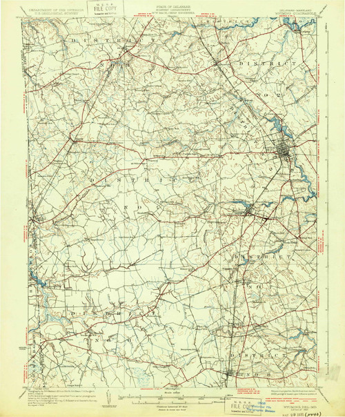 Wyoming, Delaware 1931 (1931) USGS Old Topo Map Reprint 15x15 DE Quad 255810