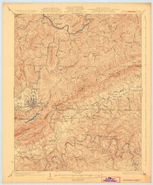 Middlesboro, Kentucky 1930 (1930) USGS Old Topo Map Reprint 15x15 TN Quad 804250