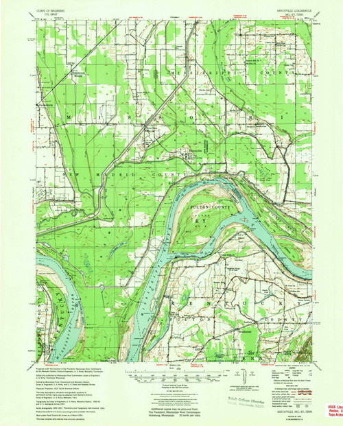 Bayouville, Missouri 1955 (1955) USGS Old Topo Map Reprint 15x15 TN Quad 324703