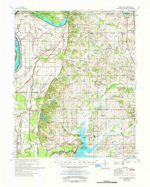 Horn Lake, Mississippi 1961 (1978) USGS Old Topo Map Reprint 15x15 TN Quad 336934