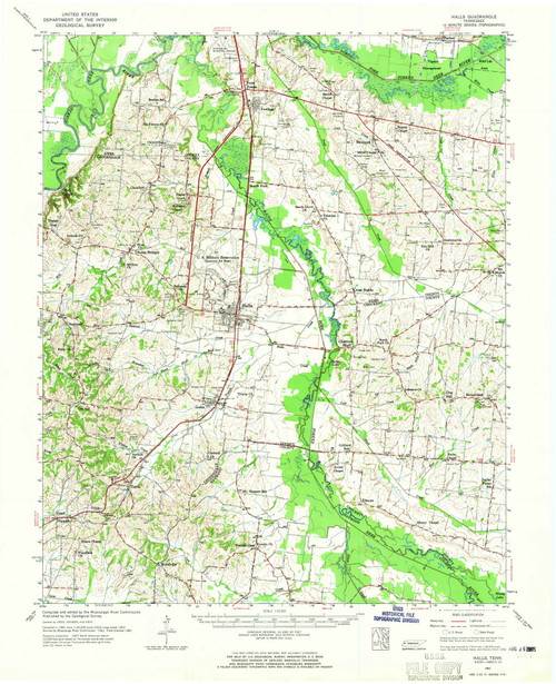 Halls, Tennessee 1961 (1965) USGS Old Topo Map Reprint 15x15 TN Quad 147985