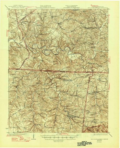 Red Boiling Springs, Tennessee 1931 (1945) USGS Old Topo Map Reprint 15x15 TN Quad 155927