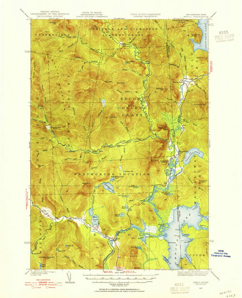 Errol, New Hampshire 1930 (1955) USGS Old Topo Map Reprint 15x15 NH Quad 330025