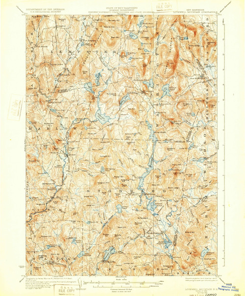 Lovewell Mountain, New Hampshire 1930 (1933) USGS Old Topo Map Reprint 15x15 NH Quad 330130