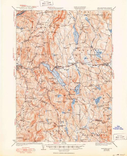 Mascoma, New Hampshire 1932 (1950) USGS Old Topo Map Reprint 15x15 NH Quad 330148
