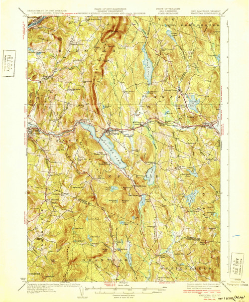 Mascoma, New Hampshire 1932 (1932) USGS Old Topo Map Reprint 15x15 NH Quad 330149