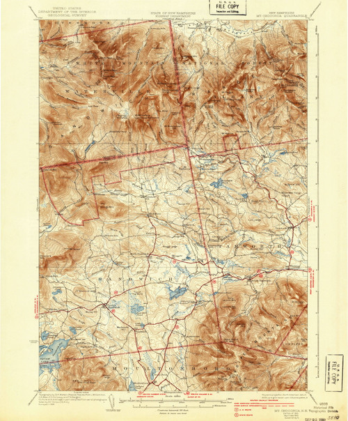 Mt. Chocorua, New Hampshire 1931 (1940) USGS Old Topo Map Reprint 15x15 NH Quad 330204