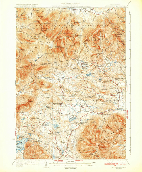 Mt. Chocorua, New Hampshire 1931 (1931) USGS Old Topo Map Reprint 15x15 NH Quad 330212