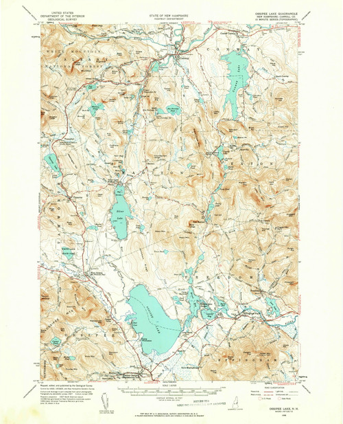 Ossipee Lake, New Hampshire 1958 (1960) USGS Old Topo Map Reprint 15x15 NH Quad 330281