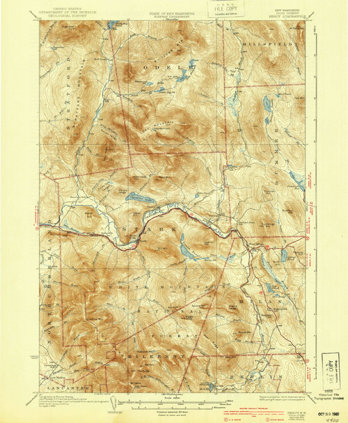Percy, New Hampshire 1934 (1940) USGS Old Topo Map Reprint 15x15 NH Quad 330301