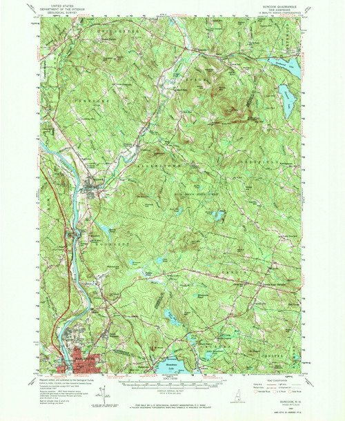 Suncook, New Hampshire 1957 (1972) USGS Old Topo Map Reprint 15x15 NH Quad 330361
