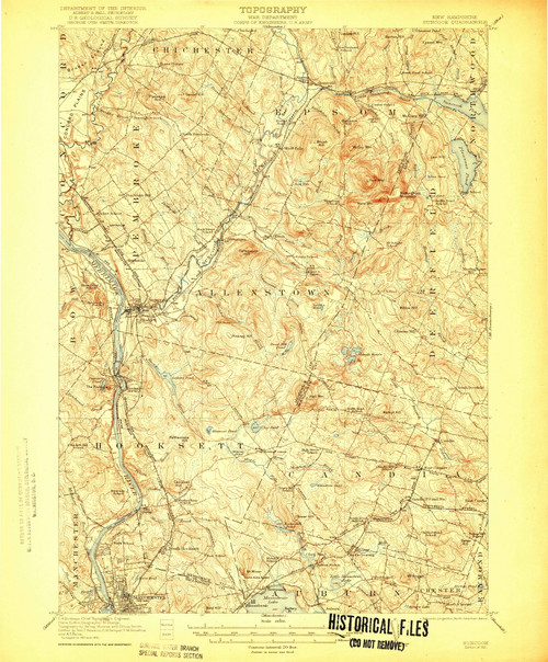Suncook, New Hampshire 1921 (1921) USGS Old Topo Map Reprint 15x15 NH Quad 330362