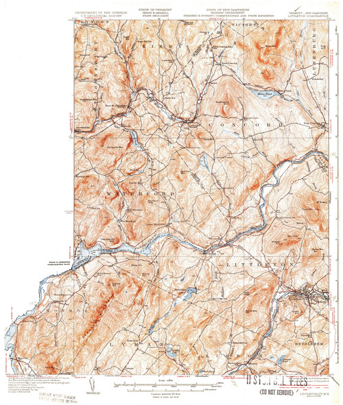 Littleton, Vermont 1935 (1935) USGS Old Topo Map Reprint 15x15 NH Quad 338025