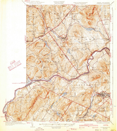 Littleton, Vermont 1935 (1940) USGS Old Topo Map Reprint 15x15 NH Quad 338027