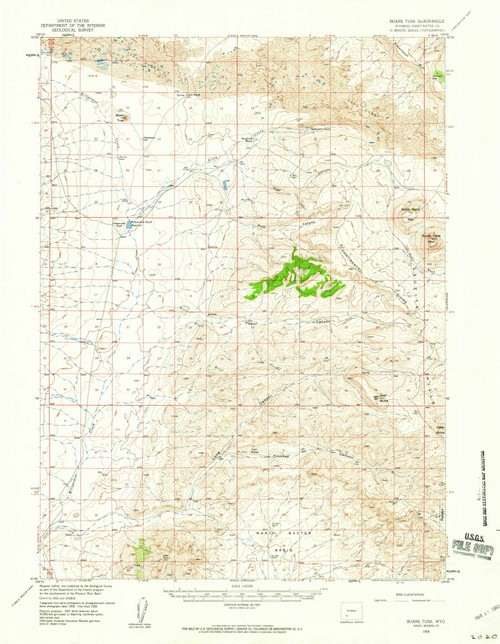 Boars Tusk, Wyoming 1958 (1960) USGS Old Topo Map Reprint 15x15 WY Quad 342040