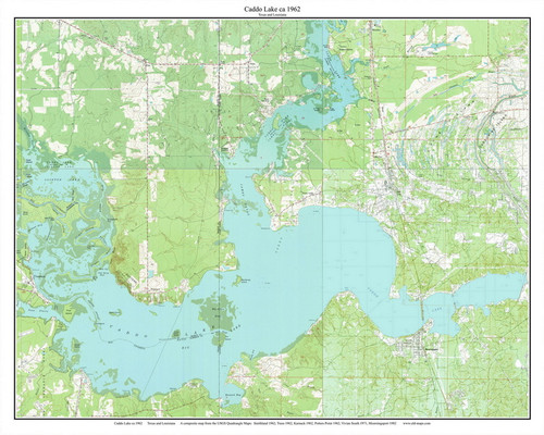 Caddo Lake 1962 - Custom USGS Old Topo Map - Texas