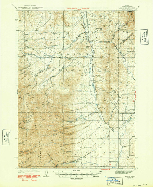 Arbon, Idaho 1944 (1949) USGS Old Topo Map Reprint 15x15 ID Quad 238897