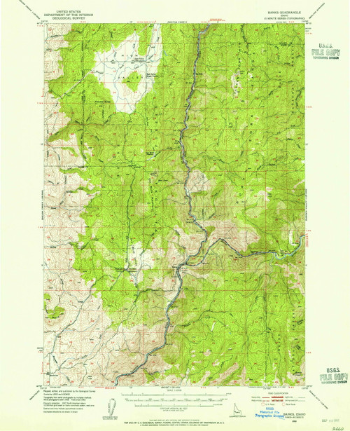 Banks, Idaho 1953 (1955) USGS Old Topo Map Reprint 15x15 ID Quad 238906