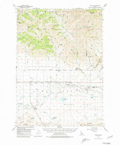 Blaine, Idaho 1957 (1980) USGS Old Topo Map Reprint 15x15 ID Quad 238931