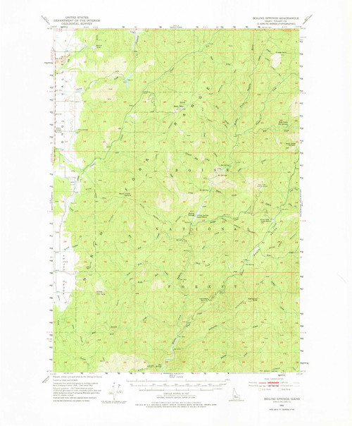 Boiling Springs, Idaho 1953 (1975) USGS Old Topo Map Reprint 15x15 ID Quad 238943