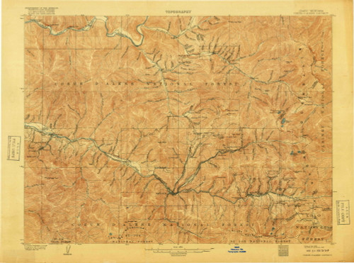 Coeur D'Alene District, Idaho 1906 (1918) USGS Old Topo Map Reprint 15x15 ID Quad 238991
