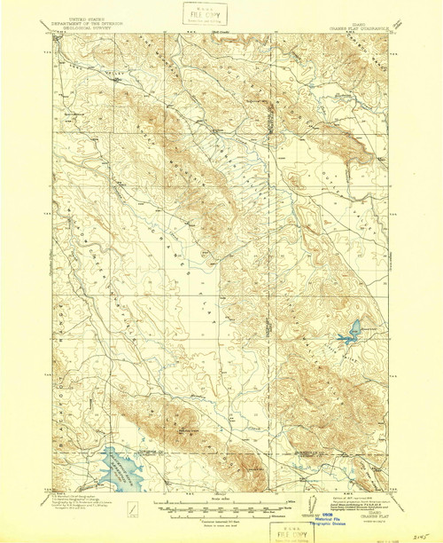 Cranes Flat, Idaho 1917 (1946) USGS Old Topo Map Reprint 15x15 ID Quad 239010