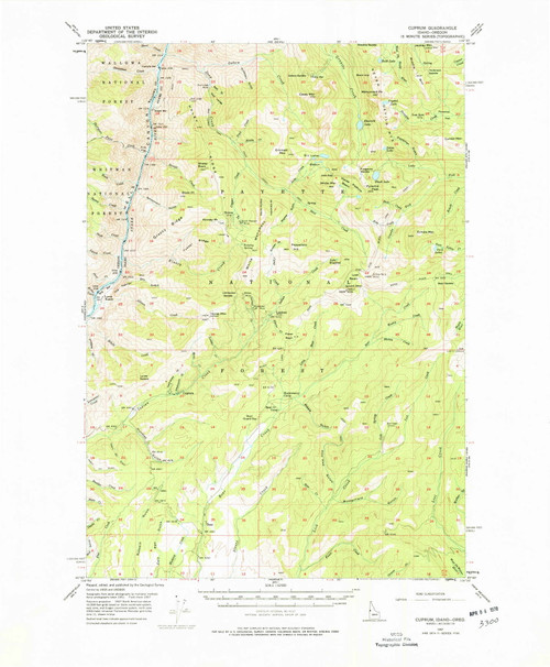 Cuprum, Idaho 1957 (1978) USGS Old Topo Map Reprint 15x15 ID Quad 239020