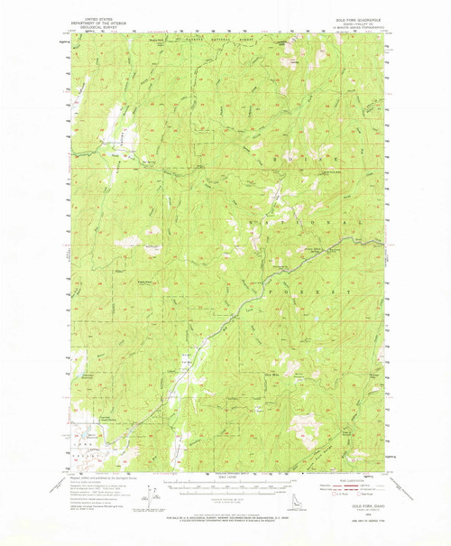 Gold Fork, Idaho 1954 (1967) USGS Old Topo Map Reprint 15x15 ID Quad 239086