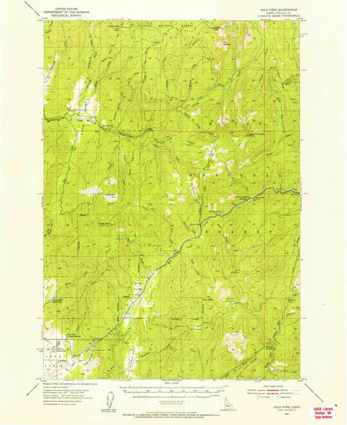 Gold Fork, Idaho 1954 (1956) USGS Old Topo Map Reprint 15x15 ID Quad 239088