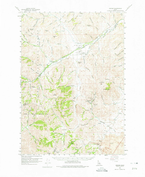 Grouse, Idaho 1960 (1975) USGS Old Topo Map Reprint 15x15 ID Quad 239098