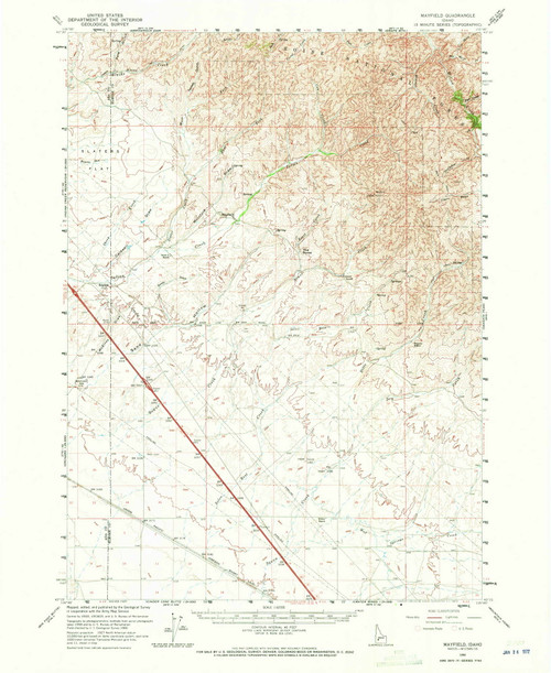 Mayfield, Idaho 1960 (1972) USGS Old Topo Map Reprint 15x15 ID Quad 239179
