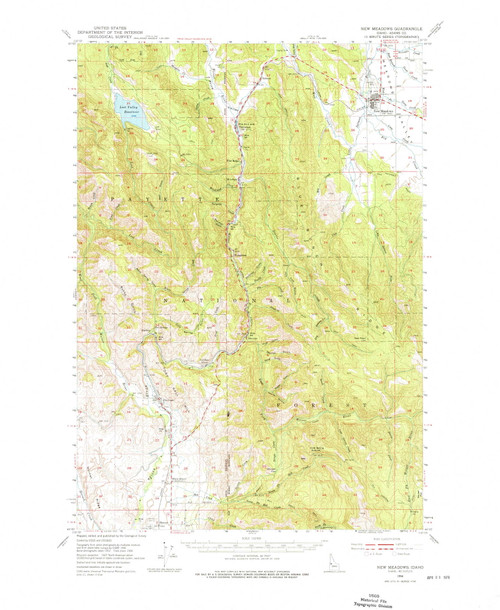 New Meadows, Idaho 1954 (1976) USGS Old Topo Map Reprint 15x15 ID Quad 239205