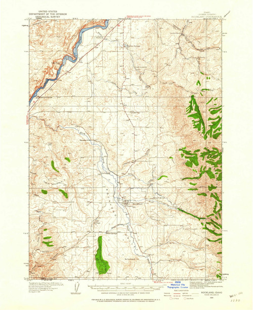 Rockland, Idaho 1934 (1960) USGS Old Topo Map Reprint 15x15 ID Quad 239251