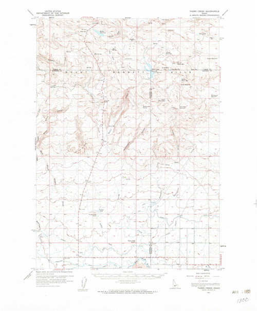 Thorn Creek, Idaho 1957 (1959) USGS Old Topo Map Reprint 15x15 ID Quad 239312