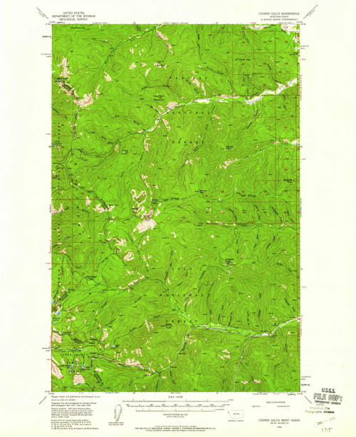 Cooper Gulch, Montana 1956 (1958) USGS Old Topo Map Reprint 15x15 ID Quad 267943